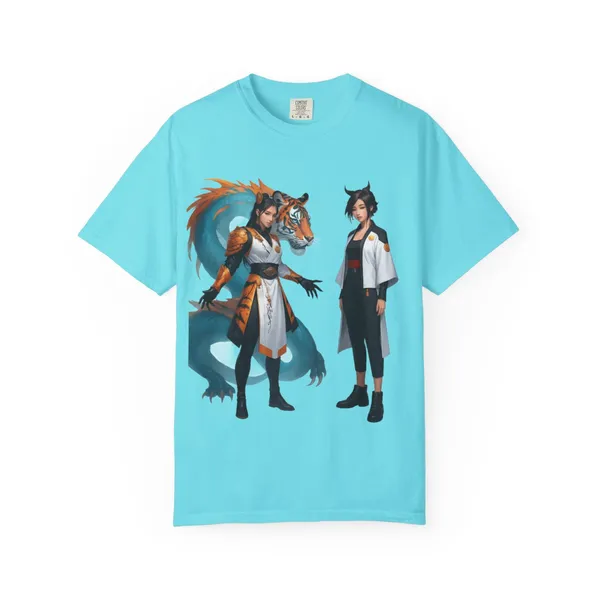 Vintage_Wildlife_Tee_Tiger_Dragon_Nature_Shirt_Lagoon_Blue